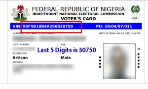 Sample of A Temporary Voter's Card